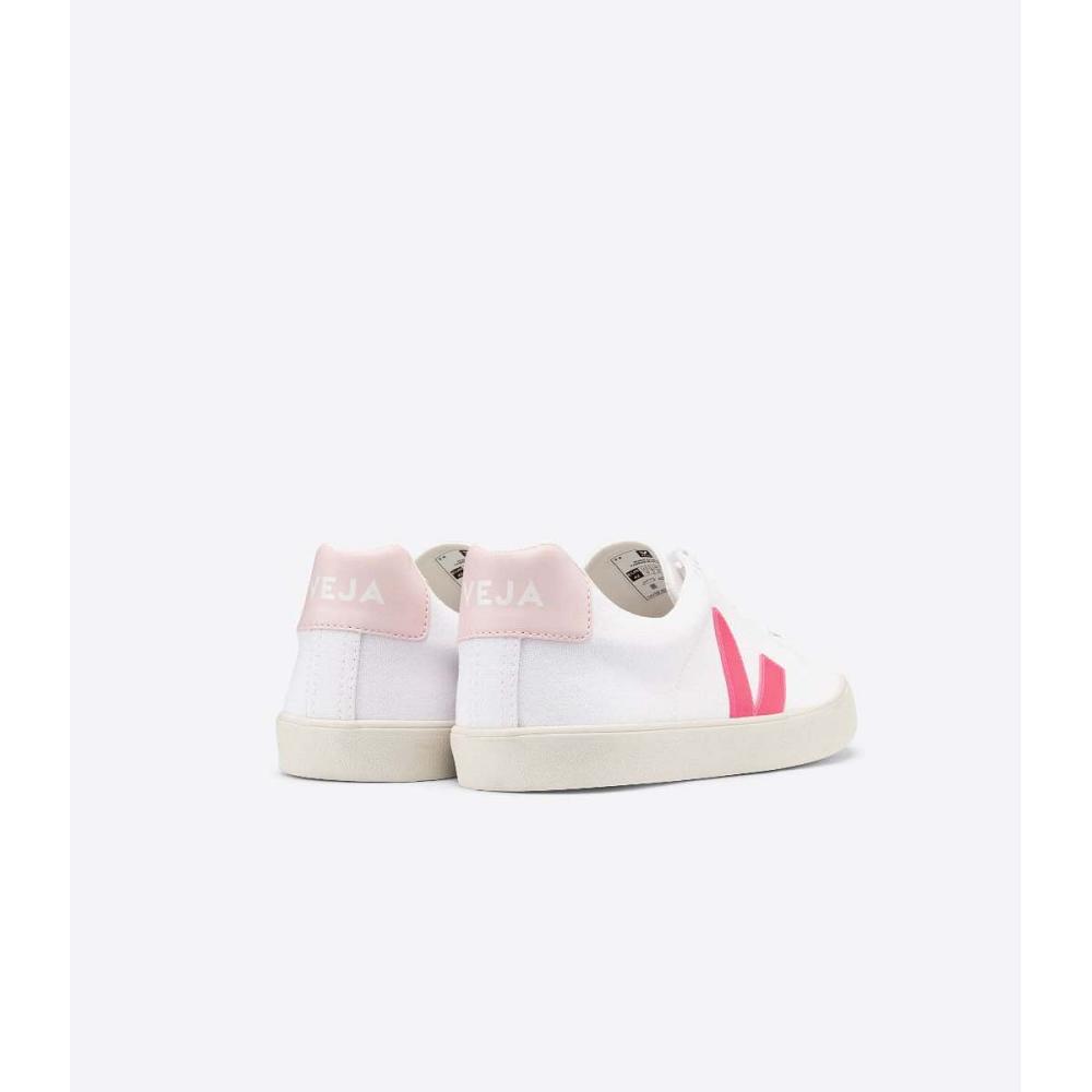 Veja ESPLAR SE CANVAS Women's Shoes White/Orange/Pink | NZ 513ZUT